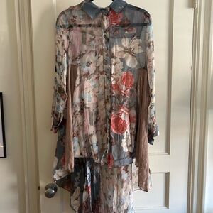 Chic Floral Women's Tunic Blouse